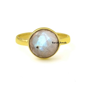 Moda personalizada azul Natural llamativo labradorita piedra preciosa plata esterlina sólida chapado en oro joyería regalo mujeres venta al por mayor plata - Product Image 2