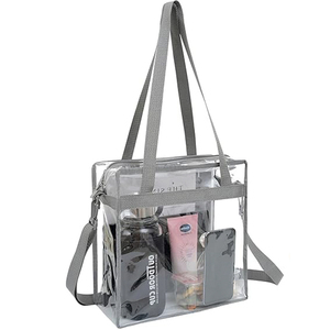 Sac fourre-tout transparent unisexe avec fermeture à glissière, approuvé par le stade - Product Image 4