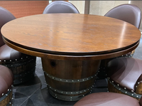 Ensemble de poker Wine Barrel avec dessus de salle à manger amovible-Table de jeu et chaise Barrel