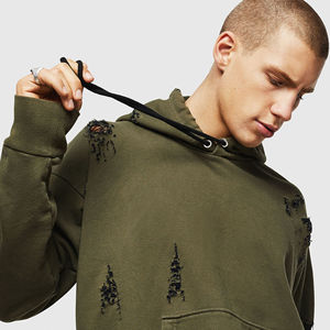 Sudadera con Capucha Extra Grande de Primera Calidad para Hombre, Estilo Desgastado, Hombros Caídos, 100% Algodón, Ropa Urbana para Invierno, Venta al Por Mayor Personalizada - Product Image 6