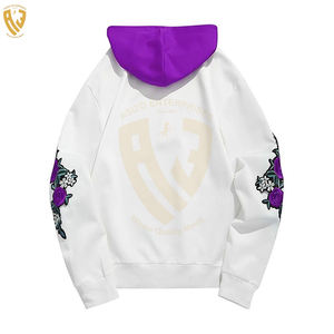 เสื้อฮู้ดปักลายแบบกำหนดเองผ้าฝ้าย100% มีฮู้ดปักลายสไตล์สตรีทไซส์ใหญ่พิเศษเสื้อฮู้ดปักแบบสวมหัวสำหรับผู้ชาย - Product Image 6