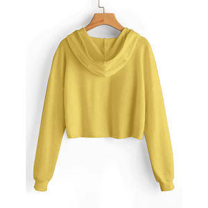 Otoño Streetwear alta calidad Plain Crop Top sudaderas con capucha para mujeres ropa de maternidad en blanco - Product Image 6