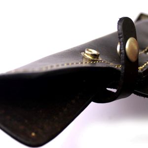 Bán buôn handmade SHADED Top Grain da dao vỏ bọc trong màu đen với buttoned ràng buộc phù hợp với 7 inch cố định lưỡi dao - Product Image 4