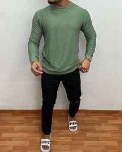 T-shirt vierge personnalisé à manches longues unisexe 100% coton évacuant l'humidité T-shirt de bonne qualité vintage et technique - Product Image 3