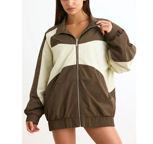 <b>Women's</b> Windbreaker <b>Jacket</b> Casual Zipper Closure Waterproof Custom Design OEM Service Patchwork Color <b>Lightweight</b> <b>Summer</b> <b>Jacket</b> - Product Image 1