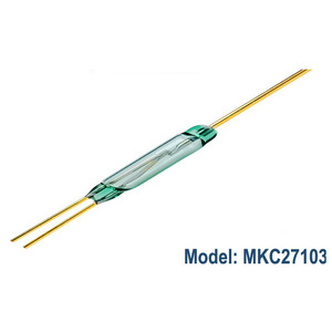 Interrupteur à lamelles magnétique MKC27103 normalement ouvert, avec fils plaqués or, capteur pour applications électroniques, type SPDT, 3 broches - Product Image 1