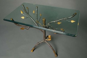 Cây mới đứng lá kim loại hiện đại bên bàn-Cơ sở động vật rạng rỡ cho một thẩm mỹ trang trí nhà ấm áp và mời - Product Image 2