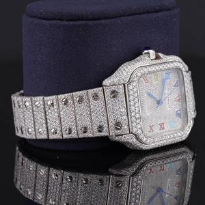 Reloj de Pulsera Clásico con Esfera Romana Colorida, Diamantes Cultivados en Laboratorio HPHT, para Hombre y Mujer, Movimiento Automático Japonés, Reloj con Incrustaciones de Diamantes, Pasa Pruebas - Product Image 2