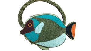 กระเป๋าราตรีประดับด้วยลูกปัดของเด็กผู้หญิงผู้หญิงคุณภาพสูงดีไซน์รูปปลาหลากสีทำด้วยมือลายด้ายในอินเดีย - Product Image 5