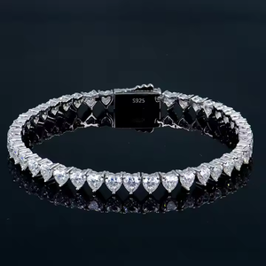 Elegante pulsera de tenis de diamante moissanita de 2,50 MM 925 Plata/oro de 10K ajuste cómodo joyería de estilo perfecto para sus fiestas de regalos - Product Image 3
