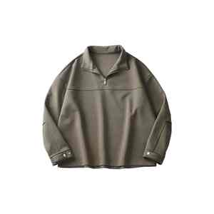 APO personalizado al por mayor de alta calidad media cremallera solapa Sudadera con capucha para los hombres - Product Image 1