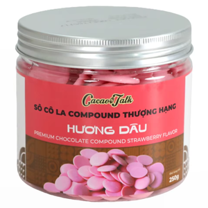 Botones de Chocolate Sólido Premium Cacao Talk, Sabor Fresa HALAL, para Uso en Panadería, Embalaje Personalizable OEM/ODM, 12 Meses - Product Image 1