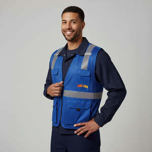 Wholesale Custom Men's Safety Vest Reflective <b>Tapes</b> Hi-Vis ANSI Class 2 Mesh Material Waterproof LED Flash Customized Logo vest - Product Image 1