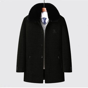 Manteau d'hiver long en laine écologique pour homme tendance, élégant, moderne, chaud et de qualité supérieure, idéal pour le bureau, le style décontracté et quotidien - Product Image 1
