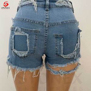 Custom Mens Streetwear Vintage Denim <b>Shorts</b> Casual Logo Baggy Denim <b>Shorts</b> Print Pattern for Women Customized Woven - Product Image 2