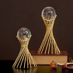 Pièce maîtresse de boule de verre d'or de luxe pièce maîtresse de Table Unique pour la maison intérieur bureau affichage fête événement cadeau Sculpture - Product Image 6