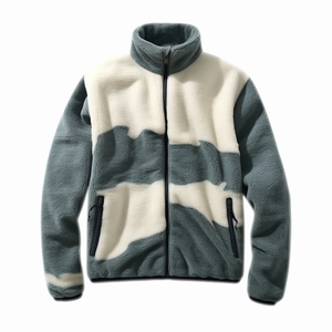 Veste en polaire pour homme avec logo personnalisé pour l'hiver et l'automne, polaire doux en sherpa, veste à capuche zippée - Product Image 4