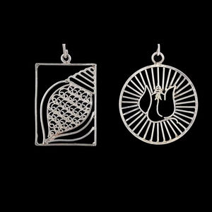 Meilleures ventes de boucles d'oreilles asymétriques de haute qualité Shankh & Ganesha Glittering Shine directement du fournisseur indien - Product Image 1