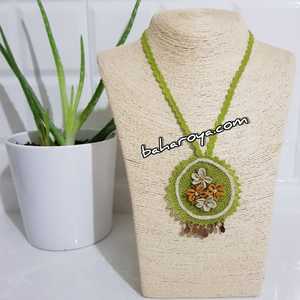 Yeşil No 2 İğne Oyası Madalyon Kolye Collar con colgante de moda - Product Image 1