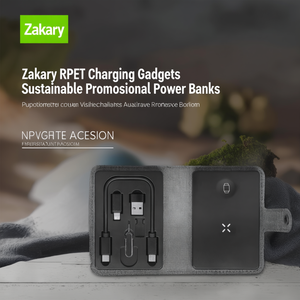 Power Bank Promozionali Sostenibili in RPET Zakary per Ricarica Dispositivi Elettronici - Product Image 3