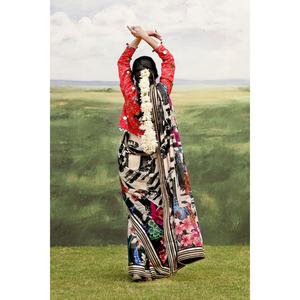 ชุดส่าหรีปักลาย 3 ชิ้นแบบยังไม่เย็บติดกัน พร้อมเสื้อคลุม รุ่น SR-52008 สำหรับใส่ลำลอง - Product Image 1