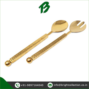 Proveedor profesional de excelente calidad, último diseño, acero inoxidable sostenible, juego de servidor de ensalada con mango liso de 2 piezas - Product Image 2