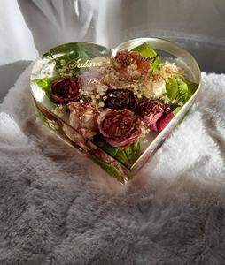 Carte et cadre de mariage musulman en résine 2025 avec incrustation florale Cadeau de Noël unique fait à la main - Product Image 2