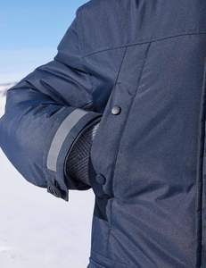 Coupe-vent d'hiver pour hommes Vestes isolées avec capuche Manteaux longs réfléchissants Conception épaisse chaude et résistante à l'eau - Product Image 4