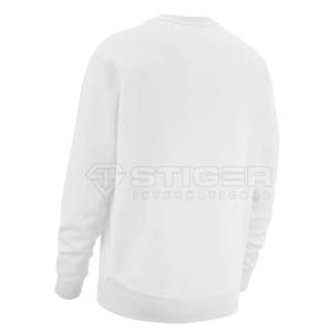 Sudadera de Cuello Redondo de Alta Calidad OEM, de Algodón/Poliéster, para Hombre, Color Blanco Sólido, Teñido Liso, Resistente al Viento, Transpirable y Ecológica - Product Image 4