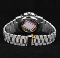 Mode-Schmuck Armbanduhren Hip-Hop-Stil Edelstahl Quadratisches Gehäuse ETA-Glas Brillantschliff Labor-Gezüchtete CVD-Diamanten für Herren