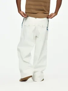 Pantalones Vaqueros Anchos de Mezclilla Estilo Baggy con Lavado Ácido Personalizados para Hombre, Pantalones de Pierna Ancha Estilo Urbano, Vintage Y2K, Hip Hop, Holgados - Product Image 3