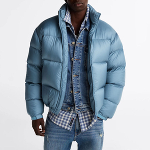 เสื้อโค้ทดาวน์ของผู้ชายเสื้อแจ็คเก็ตกันลมมีฮู้ดน้ำหนักเบาเสื้อแจ็คเก็ตขนเป็ดแบบฟองหนา - Product Image 1