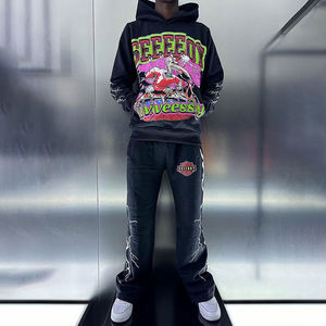 Conjunto Deportivo para Hombre con Logotipo Personalizado, Pantalones y Sudadera de Poliéster/Algodón Transpirable y Ecológico, Ropa Urbana Cómoda de Talla Grande - Product Image 2