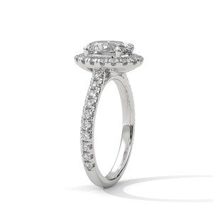 2.0ct Oval Cut CZ Halo Engagement <b>Ring</b> with Pave Band 925 Sterling <b>Silver</b> Bridal Wedding Jewelry Cubic Zirconia <b>Solitaire</b> <b>Ring</b> - Product Image 4