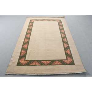 Turkish Vintage Rug 4,8x7,4 ft, <b>Brown</b> Area Plants & trees <b>Wool</b> Rug - Product Image 1