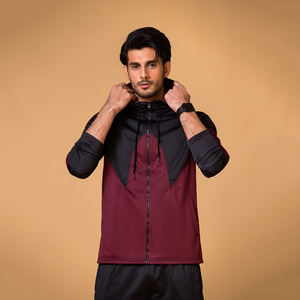 Vente en gros de pantalons de survêtement à capuche avec fermeture éclair Sports Fitness Activewear Patchwork Ensembles deux pièces pour l'hiver pour l'entraînement Utilisation décontractée - Product Image 4