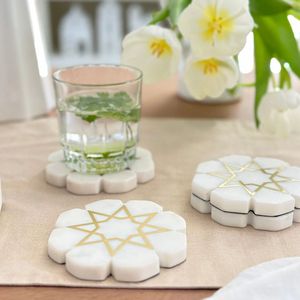 Vente en gros de sous-verres en pierre de marbre de couleur blanche en forme de cœur pour la maison, le bureau et le restaurant - Product Image 5