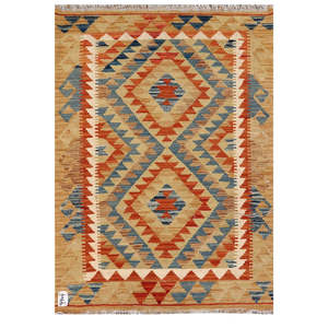 Alfombra Kilim de Maimana, Afganistán, 126 x 89 cm - Product Image 1
