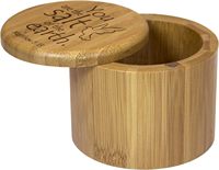 Boîte à sel en bois de manguier avec couvercle magnétique pivotant, capacité de 6 onces, gravée avec la phrase « Vous êtes le sel de la terre Matthieu 5:13 »