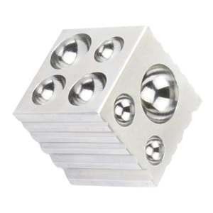 Fancy Iron Dapping Block 2x2x2 Inch Mirror Finish with 15 Half Sphere Jewelry Tools - Product Image 2
