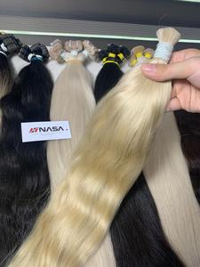 Cheveux vierges vietnamiens certifiés usine, en vrac, 24 pouces, blond 60, lisses, double tirage, cuticules alignées, prêts à expédier, vente en gros, Nasa Hair - Product Image 1