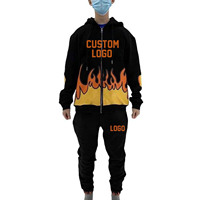 Survêtement d'hiver réversible à capuche pour homme, 100 % coton, séchage rapide, personnalisable avec logo, pour pantalon évasé, qualité supérieure