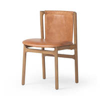 Chaise de salle à manger en teck indonésien moderne de haute qualité avec siège en cuir véritable imperméable pour appartement, maison, bar, restaurant
