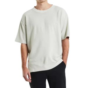 Blanco 100% algodón camisetas de hombre de peso pesado 320GSM hombro caído Color sólido manga corta de gran tamaño ajuste suelto 240g Jersey - Product Image 3