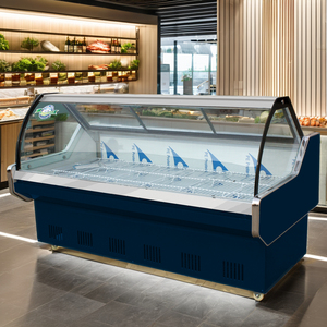 Vitrine réfrigérée à porte vitrée courbée pour la présentation de viande fraîche, destinée aux commerces de détail et aux boucheries - Product Image 4