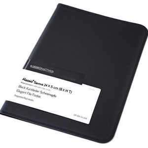 Alassio Savona 24 X 31 X 1.5 cm (B X H X T) Black Kunstleder Schreibmappe Elegant <b>File</b> Folder - Product Image 2