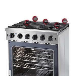 Réchaud à gaz pour appartement 30 pouces 120V autoportant 5 brûleurs 5.0 pieds cubes Réchaud à gaz naturel - Product Image 3