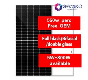 Precio puerta a puerta A-grade 550W PERC panel solar tipo n medio corte versión negra bifacial doble vidrio muestra gratis 580W 650W 710W - Product Image 1
