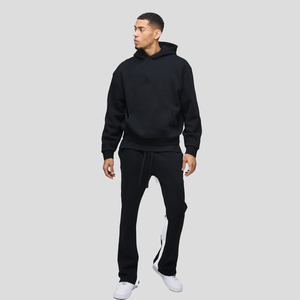 Nouvellement Style hommes personnalisé à capuche solide deux pièces ensemble coton polaire surdimensionné haute rue survêtements posséder votre Logo OEM automne - Product Image 5