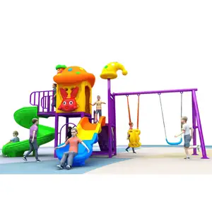 Famille petite arrière-cour utiliser des jouets de jardin en plastique jeu de balançoire en plein air aire de jeux pour enfants